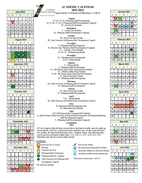 Cabarrus Charter Academy Calendar